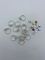 Adjustable Ring Bases with Crystal Cabochons