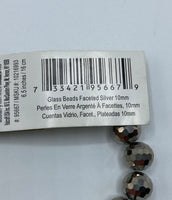 Faceted Silver Glass Beads