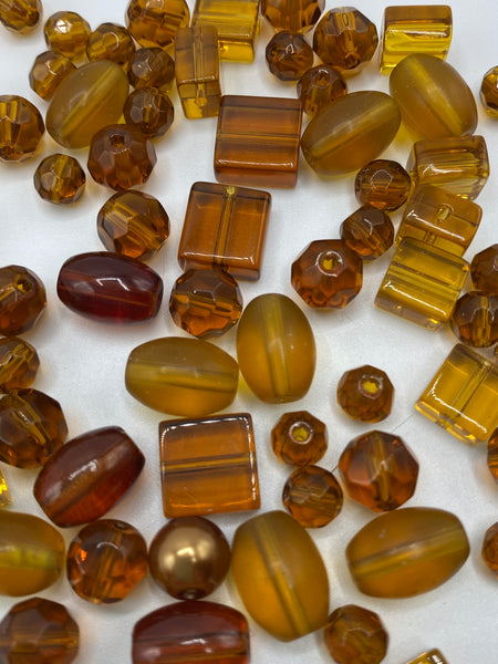 Amber colored Glass Beads