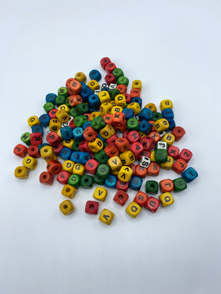 Multi-Colored Wooden Letter Beads