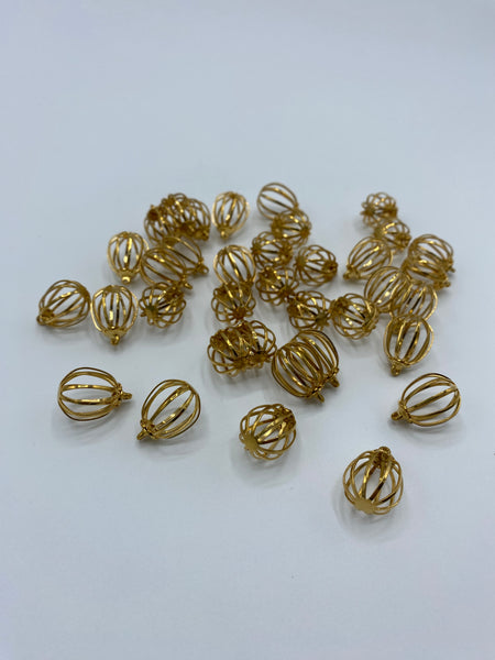 Gold Oval Cage Charms