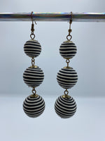 Black and White Dangly Earrings